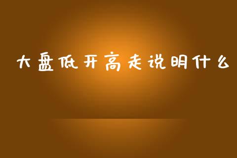 大盘低开高走说明什么_https://wap.jnlaobingbanjia.com_证券公告_第1张