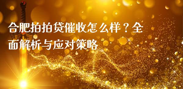 合肥拍拍贷催收怎么样？全面解析与应对策略_https://wap.jnlaobingbanjia.com_财务管理_第1张
