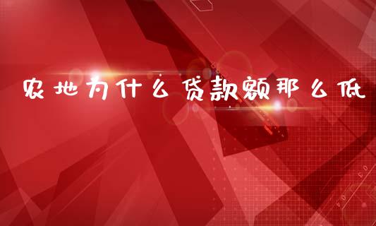 农地为什么贷款额那么低_https://wap.jnlaobingbanjia.com_证券公告_第1张