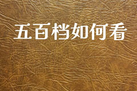 五百档如何看_https://wap.jnlaobingbanjia.com_金融理财_第1张