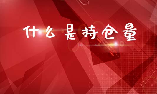 什么是持仓量_https://wap.jnlaobingbanjia.com_股市行情_第1张