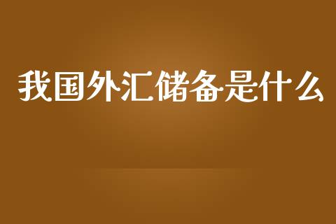 我国外汇储备是什么_https://wap.jnlaobingbanjia.com_股市行情_第1张
