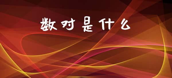 数对是什么_https://wap.jnlaobingbanjia.com_财务管理_第1张