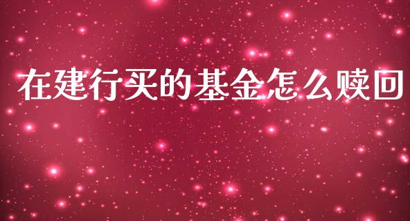 在建行买的基金怎么赎回_https://wap.jnlaobingbanjia.com_证券公告_第1张