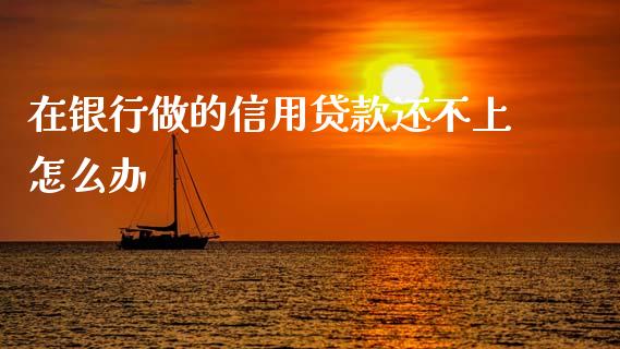在银行做的信用贷款还不上怎么办_https://wap.jnlaobingbanjia.com_股市行情_第1张