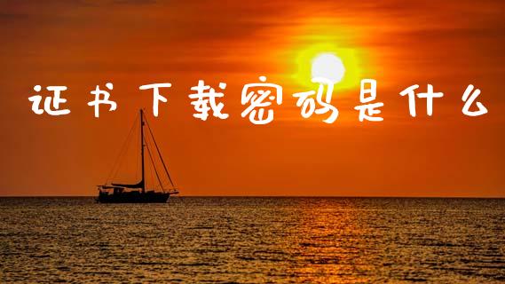 证书下载密码是什么_https://wap.jnlaobingbanjia.com_股市行情_第1张