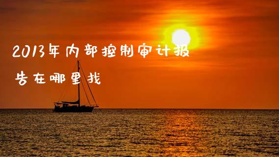 2013年内部控制审计报告在哪里找_https://wap.jnlaobingbanjia.com_财经资讯_第1张