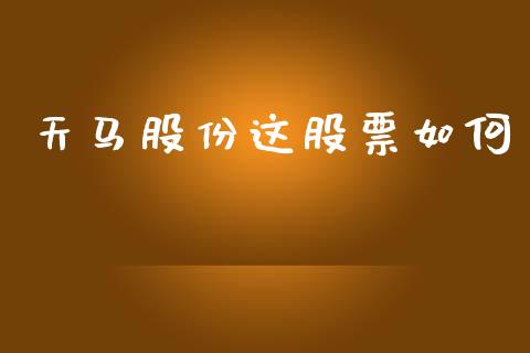 天马股份这股票如何_https://wap.jnlaobingbanjia.com_基金分析_第1张