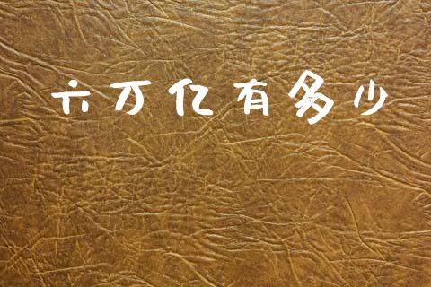 六万亿有多少_https://wap.jnlaobingbanjia.com_股市行情_第1张
