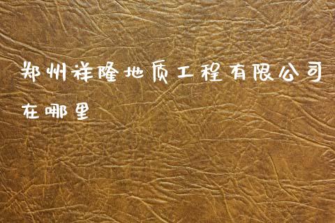 郑州祥隆地质工程有限公司在哪里_https://wap.jnlaobingbanjia.com_财经资讯_第1张
