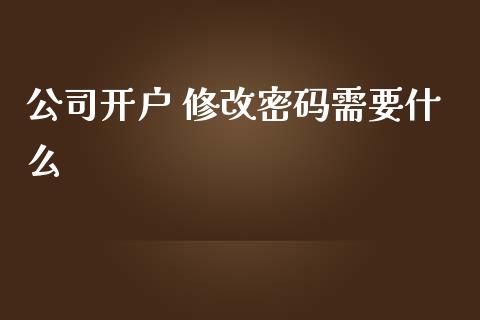 公司开户 修改密码需要什么_https://wap.jnlaobingbanjia.com_财务管理_第1张