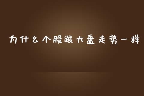 为什么个股跟大盘走势一样_https://wap.jnlaobingbanjia.com_股市行情_第1张