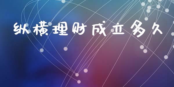 纵横理财成立多久_https://wap.jnlaobingbanjia.com_财务管理_第1张