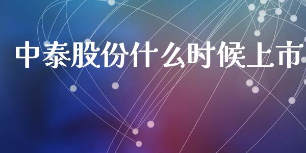 中泰股份什么时候上市_https://wap.jnlaobingbanjia.com_基金分析_第1张