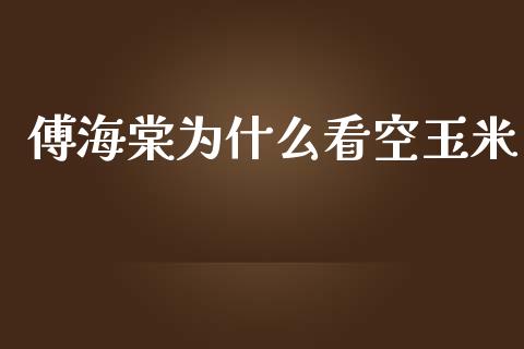 傅海棠为什么看空玉米_https://wap.jnlaobingbanjia.com_财经资讯_第1张