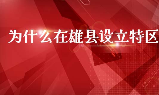 为什么在雄县设立特区_https://wap.jnlaobingbanjia.com_股市行情_第1张