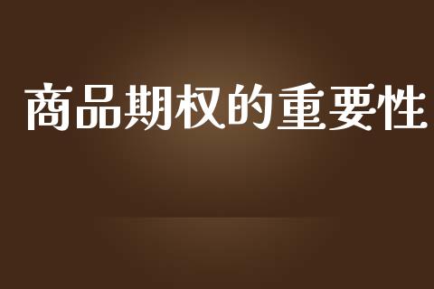 商品期权的重要性_https://wap.jnlaobingbanjia.com_基金分析_第1张