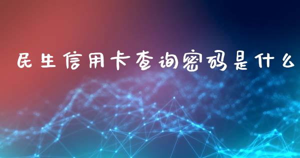 民生信用卡查询密码是什么_https://wap.jnlaobingbanjia.com_基金分析_第1张