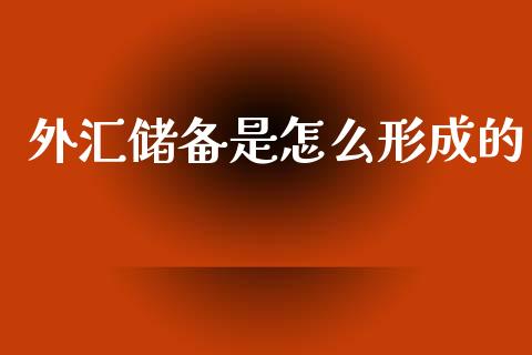 外汇储备是怎么形成的_https://wap.jnlaobingbanjia.com_财务管理_第1张