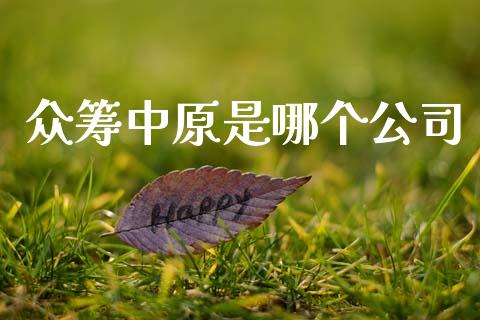 众筹中原是哪个公司_https://wap.jnlaobingbanjia.com_股市行情_第1张