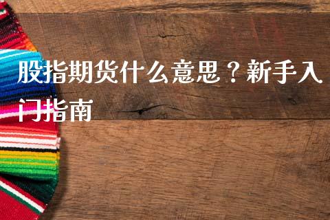 股指期货什么意思？新手入门指南_https://wap.jnlaobingbanjia.com_财务管理_第1张