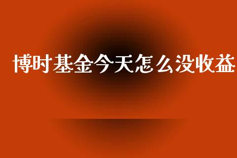 博时基金今天怎么没收益_https://wap.jnlaobingbanjia.com_财务管理_第1张