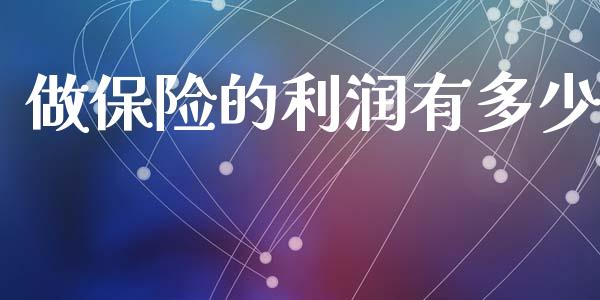 做保险的利润有多少_https://wap.jnlaobingbanjia.com_财务管理_第1张