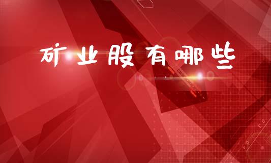 矿业股有哪些_https://wap.jnlaobingbanjia.com_股市行情_第1张