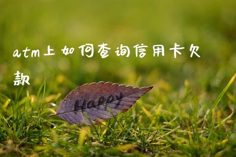 atm上如何查询信用卡欠款_https://wap.jnlaobingbanjia.com_财经资讯_第1张