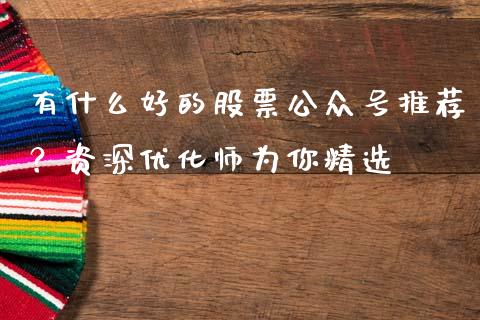 有什么好的股票公众号推荐？资深优化师为你精选_https://wap.jnlaobingbanjia.com_财经资讯_第1张