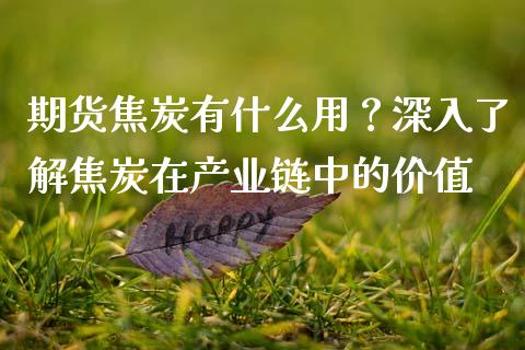 期货焦炭有什么用？深入了解焦炭在产业链中的价值_https://wap.jnlaobingbanjia.com_金融理财_第1张