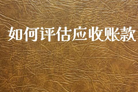 如何评估应收账款_https://wap.jnlaobingbanjia.com_基金分析_第1张