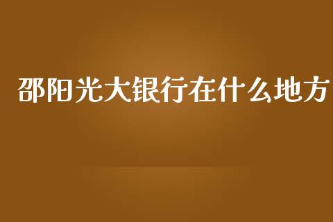 邵阳光大银行在什么地方_https://wap.jnlaobingbanjia.com_基金分析_第1张
