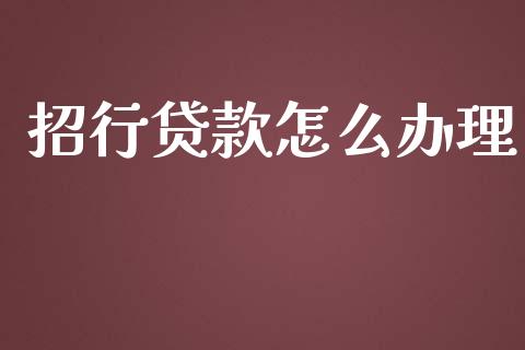 招行贷款怎么办理_https://wap.jnlaobingbanjia.com_金融理财_第1张