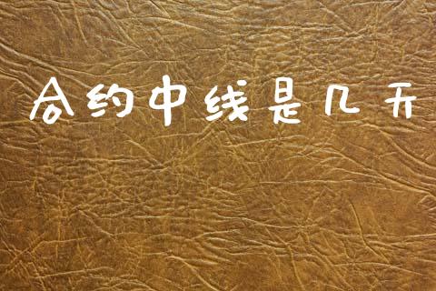 合约中线是几天_https://wap.jnlaobingbanjia.com_基金分析_第1张
