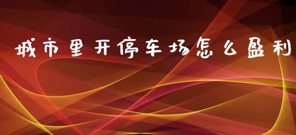 城市里开停车场怎么盈利_https://wap.jnlaobingbanjia.com_股市行情_第1张