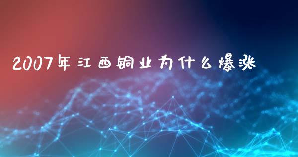 2007年江西铜业为什么爆涨_https://wap.jnlaobingbanjia.com_基金分析_第1张