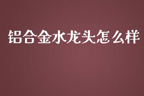 铝合金水龙头怎么样_https://wap.jnlaobingbanjia.com_股市行情_第1张
