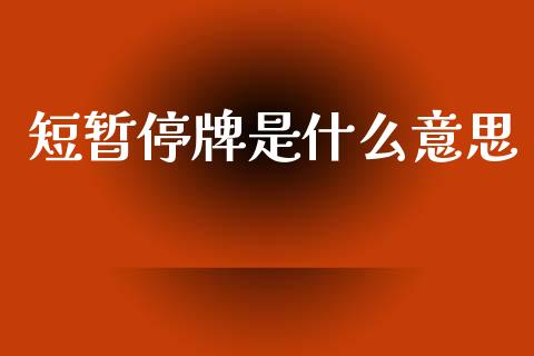 短暂停牌是什么意思_https://wap.jnlaobingbanjia.com_股市行情_第1张