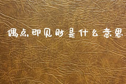 偶点即见财是什么意思_https://wap.jnlaobingbanjia.com_金融理财_第1张