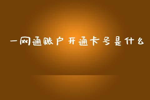 一网通账户开通卡号是什么_https://wap.jnlaobingbanjia.com_金融理财_第1张