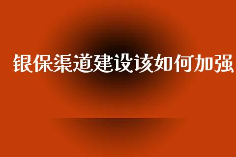 银保渠道建设该如何加强_https://wap.jnlaobingbanjia.com_金融理财_第1张