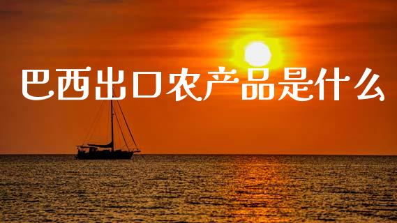 巴西出口农产品是什么_https://wap.jnlaobingbanjia.com_股市行情_第1张