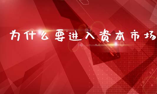为什么要进入资本市场_https://wap.jnlaobingbanjia.com_财经资讯_第1张