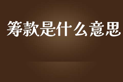 筹款是什么意思_https://wap.jnlaobingbanjia.com_财经资讯_第1张
