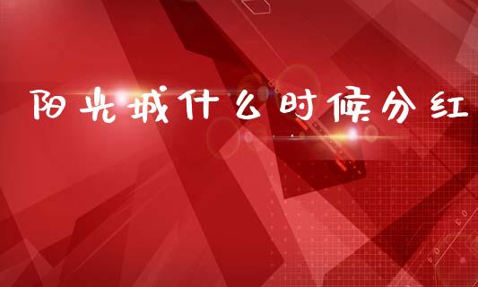阳光城什么时候分红_https://wap.jnlaobingbanjia.com_财经资讯_第1张