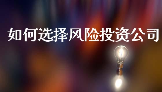 如何选择风险投资公司_https://wap.jnlaobingbanjia.com_证券公告_第1张