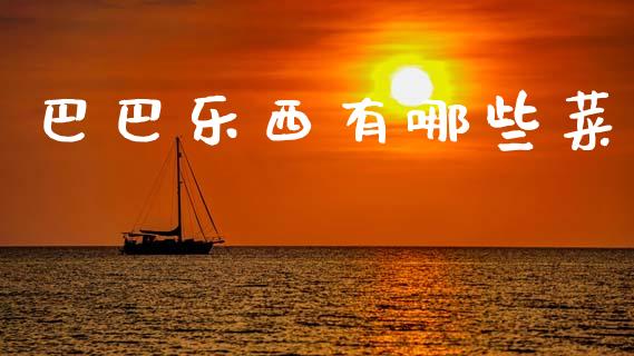 巴巴乐西有哪些菜_https://wap.jnlaobingbanjia.com_证券公告_第1张