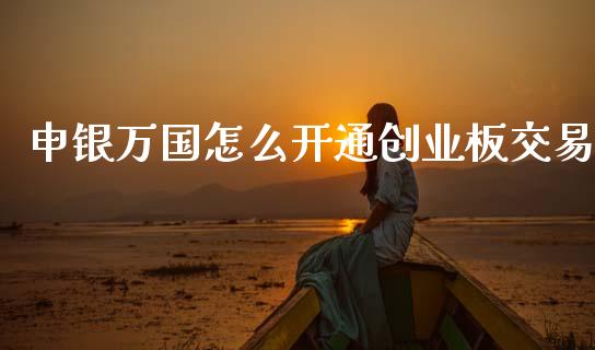 申银万国怎么开通创业板交易_https://wap.jnlaobingbanjia.com_基金分析_第1张