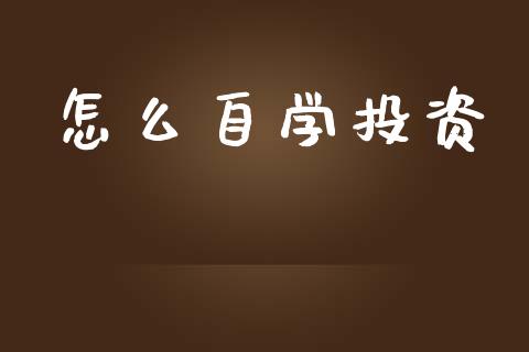 怎么自学投资_https://wap.jnlaobingbanjia.com_基金分析_第1张